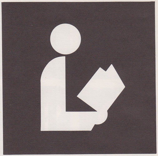 International symbol for Public Libraries - person holding a book