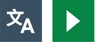 Recite Me Translation icons - foreign letter with A and Play icons