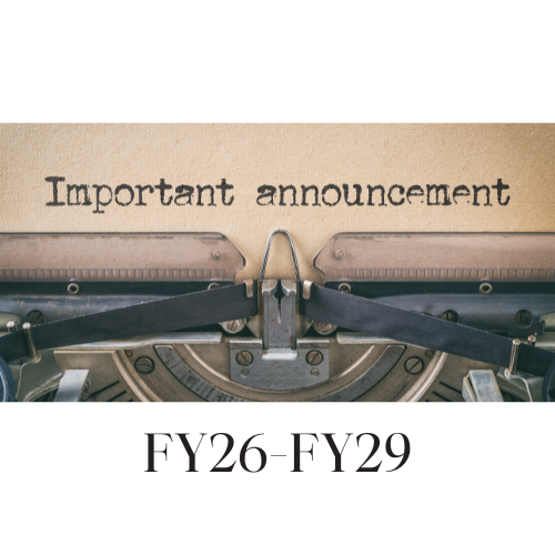 Important announcement - text on paper on vintage typewriter